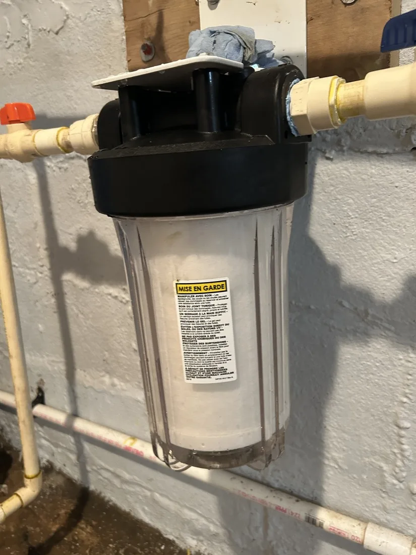Whole-house sediment filter housing on a Maryland well line
