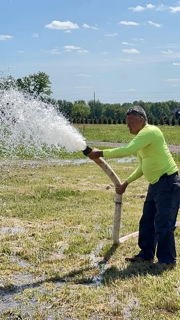 New well flushed until the water runs clear