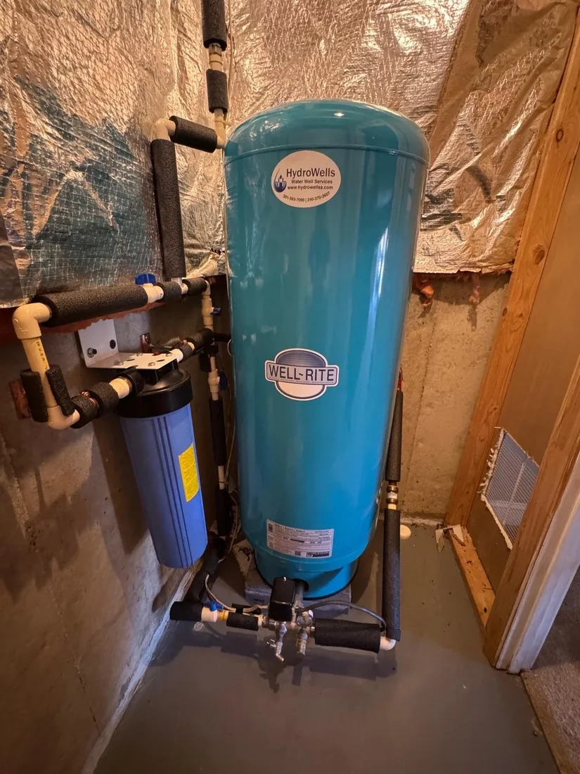 New pressure tank plumbed and finished